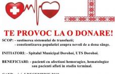 Te provoc la „O DONARE”! Campanie de donare de sânge la Spitalul Dorohoi – Împreună mergem mai departe!