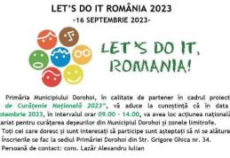 Primăria Dorohoi anunță informații privind proiectul „Ziua de Curățenie Națională 2023”