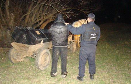 Cetăţean român prins cu ţigări de peste 56.000 lei în căruţă - FOTO