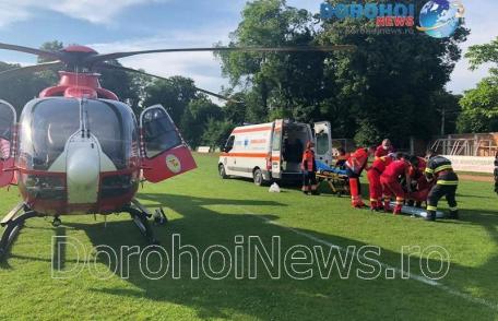 Bărbat cu hipertensiune intracraniană transportat cu elicopterul SMURD de la Dorohoi