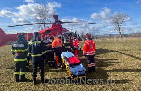 Elicopter SMURD solicitat la Dorohoi pentru un bărbat din Oroftiana care a suferit un infarct – FOTO
