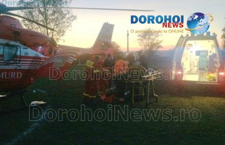 Bărbat preluat de urgență de la Dorohoi de un elicopter SMURD după ce a suferit un infarct – FOTO