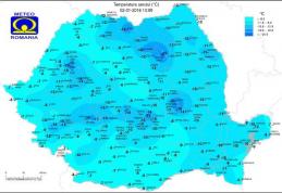 Ger siberian în România în a doua zi din 2016! S-au înregistrat -24 de grade la ora 09:00. Iată harta frigului