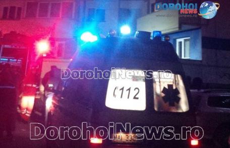 Panică într-un bloc de pe strada C.D. Gherea din Dorohoi după ce sufrageria unui apartament a luat foc - FOTO