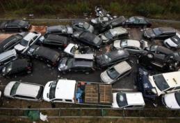 Doi români au provocat cel mai mare accident în lanț din istoria unei țări UE
