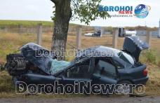 Accident pe drumul Dorohoi – Botoșani! Audi făcut zob după ce s-a izbit într-un copac - FOTO