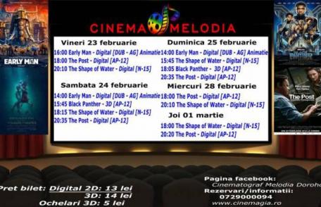 Vezi ce filme vor rula la Cinema „MELODIA” Dorohoi, în săptămâna 23 februarie – 1 martie – FOTO