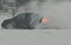 Sancțiuni pentru derapaje controlate și conducere agresivă, pe drumurile acoperite de zăpadă și polei