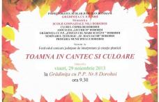Festivalul Concurs Judeţean „Toamna în cântec şi culoare” începe vineri la Grădiniţa Nr. 8 Dorohoi