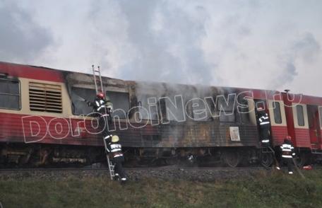 Trenul regional Dorohoi – Iași a luat foc în Broscăuți! - VIDEO/FOTO