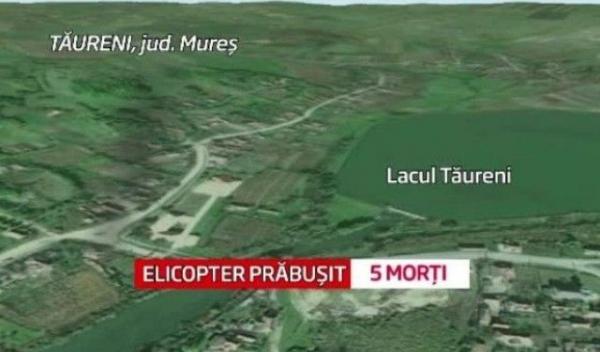elicopter prăbuşit în lacul din localitatea Tăureni