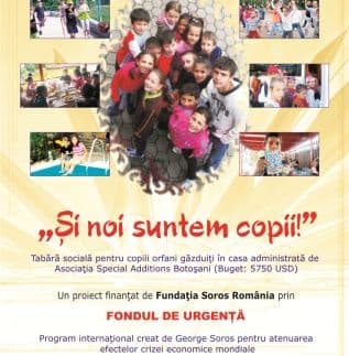 Tabără de 3 stele oferită de Fundaţia Soros copiilor orfani de la Asociaţia Special Additions