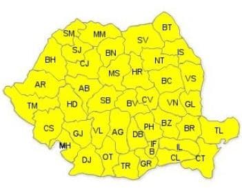 Atentionare cod galben de ninsoare, vant si ger in toata tara