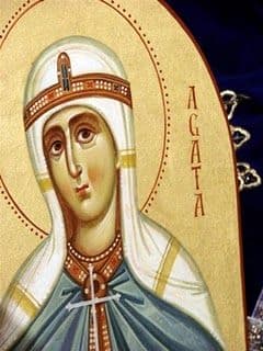 În această lună, ziua a cincea, pomenirea sfintei muceniţe Agata