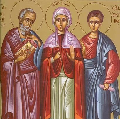 În această lună, ziua a nouăsprezecea, pomenirea sfinţilor apostoli Arhip, Filimon şi Apfia.