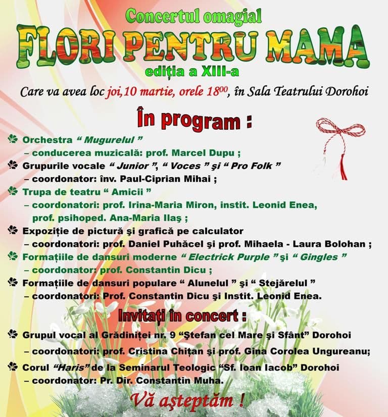 Concertul omagial „Flori pentru MAMA”, ediţia a XIII-a