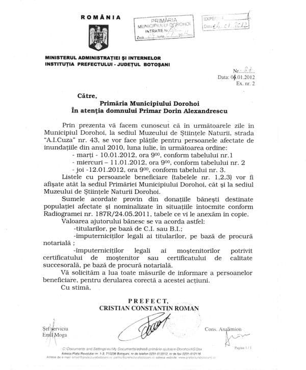IMPORTANT: Astăzi a început efectuarea plăților. Vezi listele beneficiarilor de ajutor financiar pentru inundațiile din 2010