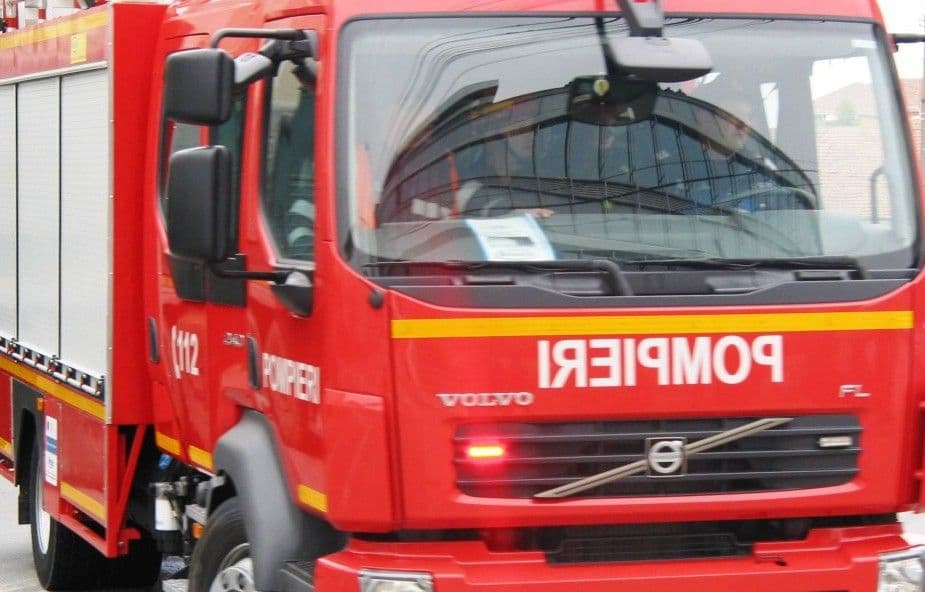 Căţel salvat de pompieri