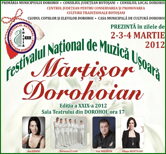 Festivalul Mărţişor Dorohoian: Începând de astăzi s-au pus în vânzare biletele