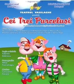 Duminică în premieră pe scena Teatrului Vasilache „Cei trei purceluşi”