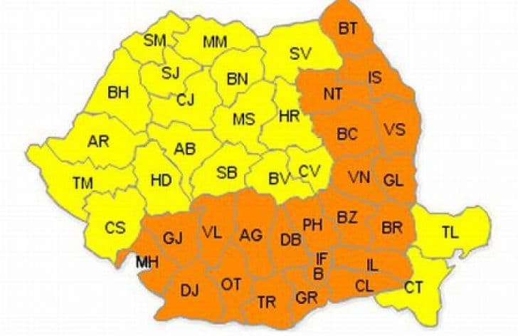 Județul Botoșani sub avertizare COD PORTOCALIU de caniculă