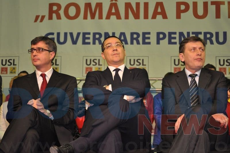 Ponta și Antonescu alături de candidații USL Botoșani la mitingul electoral de la Sala Polivalentă FOTO