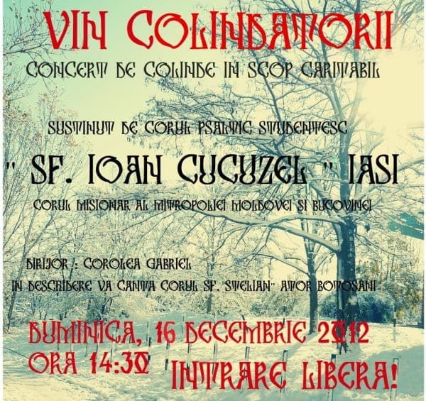 „Vin colindătorii” concert caritabil la Botoșani