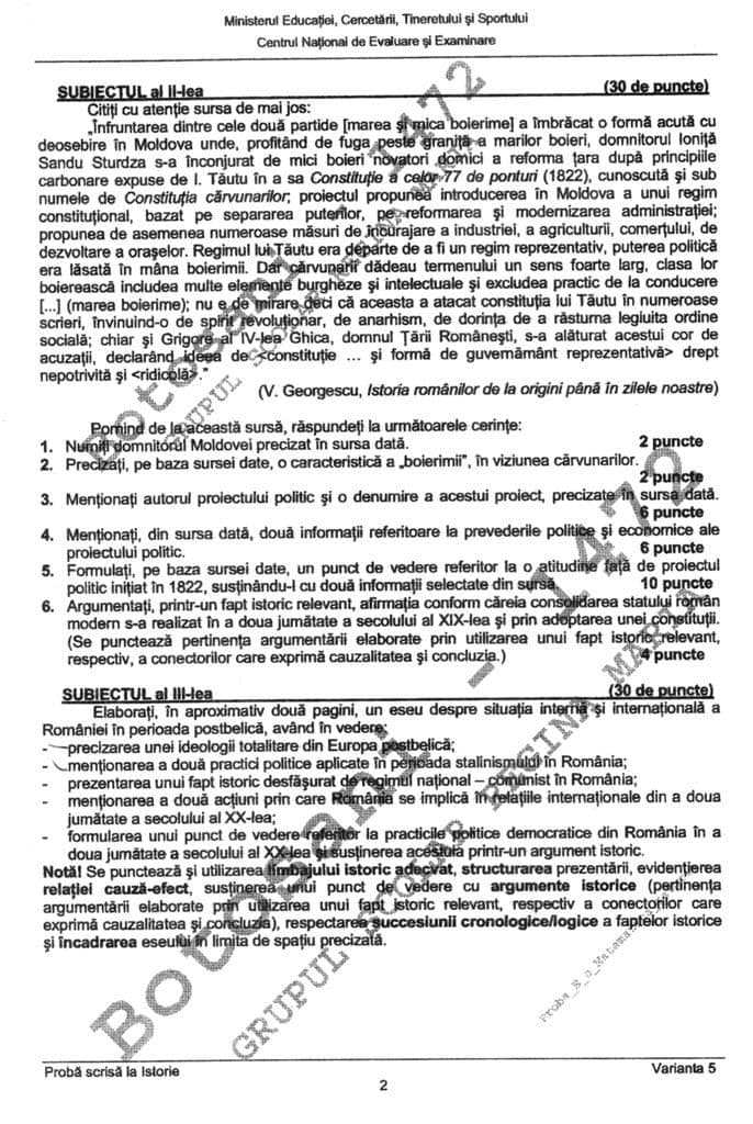 Subiecte Bacalaureat 2012 - Istorie_2