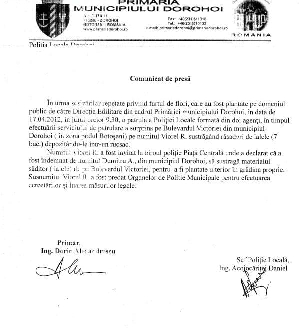 Punct de vedere Primaria Dorohoi