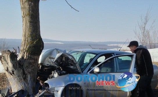 Grav accident în zona Popasului Cucorăni! Un şofer a intrat cu maşina într-un copac