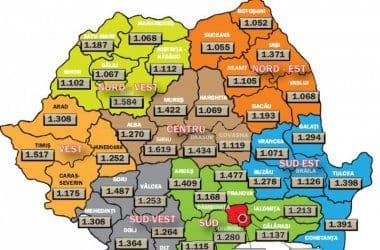 Harta sărăciei din România. Cel mai mic salariu mediu lunar net este în Moldova