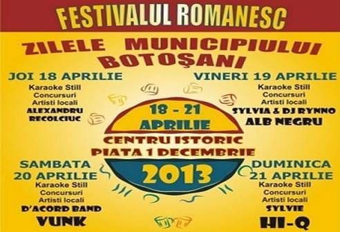 Încep „Zilele Municipiului Botoșani”. Vezi programul manifestărilor!