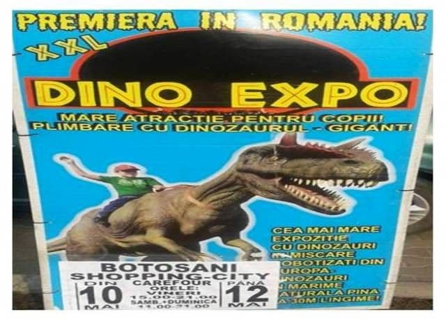Cea mai mare expoziție de dinozauri din Europa ajunge la Botoșani