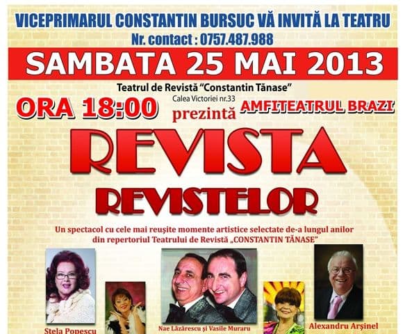 Spectacol marca Teatrul de Revistă „Constantin Tănase” la Dorohoi, organizat de viceprimarul Constantin Bursuc