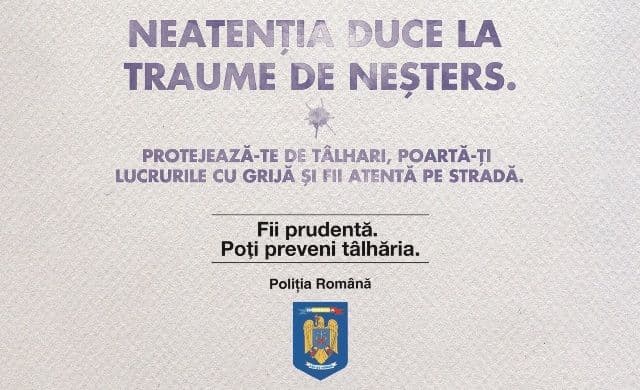 Polițiștii, alături de botoșănence în campania „Fii prudentă! Poți preveni tâlhăria”