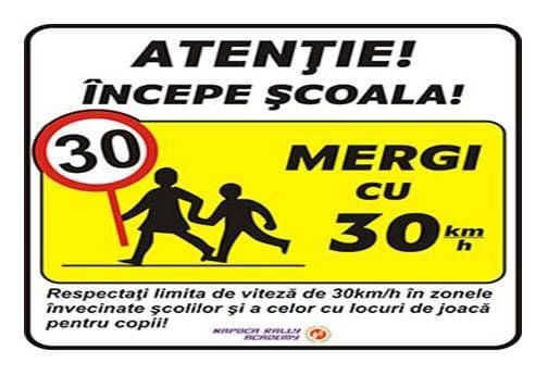 Atenţie începe şcoala! Mergi cu 30! - Campanie demarată de Napoca Rally Academy