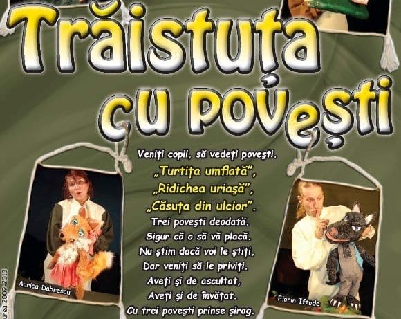 Trăistuța cu povești, spectacol pentru cei mici, duminică, la Teatrul Vasilache