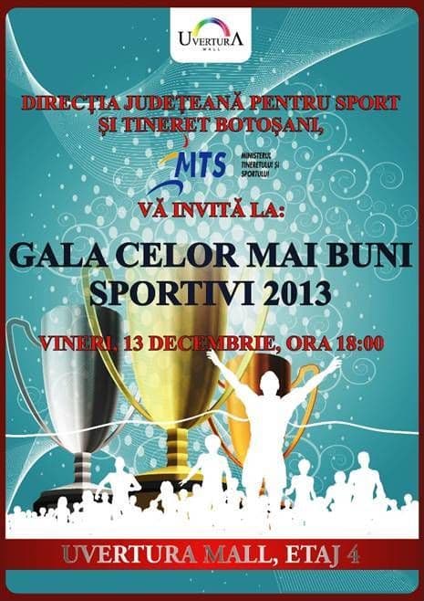 Cei mai buni sportivi botoşăneni din 2013 premiaţi la Uvertura Mall