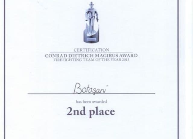 Pompierii botoşăneni, locul II la concursul internaţional „Conrad Dietrich Magirus Award 2013”