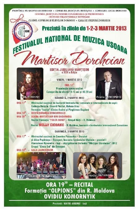 Festivalul Martisor Dorohoian editia a xxx-a