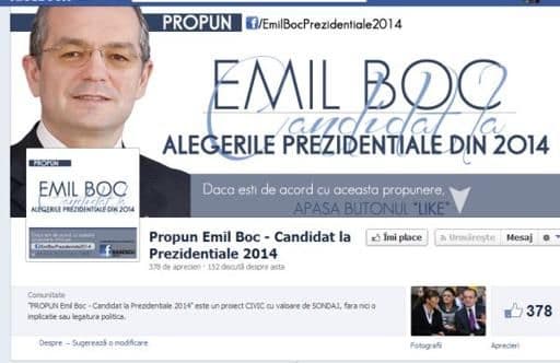 Emil Boc, candidat la președinție pe Facebook