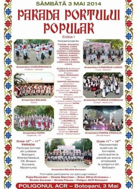 Formaţia de dansuri populare „Alunelul” din Dorohoi, prezentă la Parada portului popular, la Botosani!