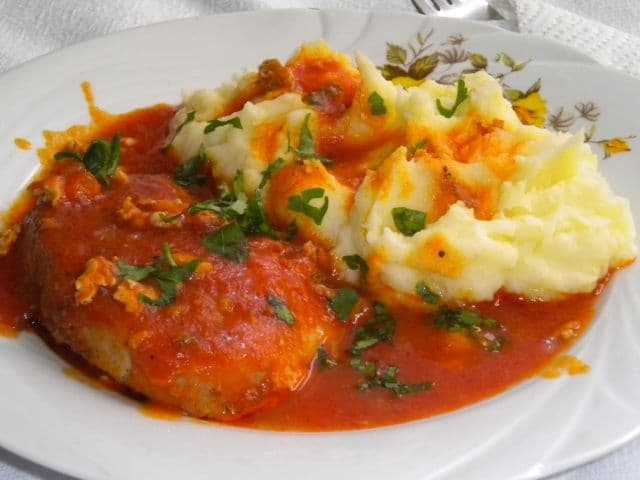 Friptură de porc în sos de legume