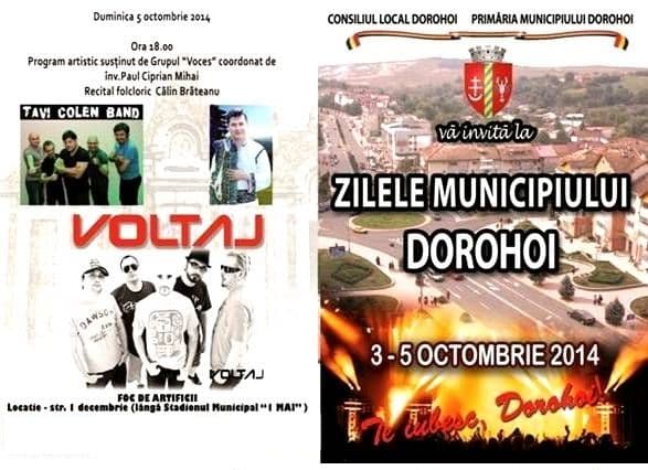Zilele Municipiului Dorohoi: Voltaj, Tavi Colen și DJ Sava, cap de afiș. Vezi programul oficial