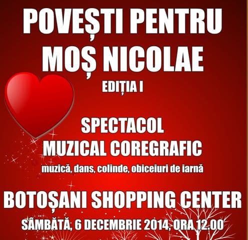 Asociaţia Culturală ARLECHIN Botoşani vă invită la „Poveşti pentru Moş Nicolae”