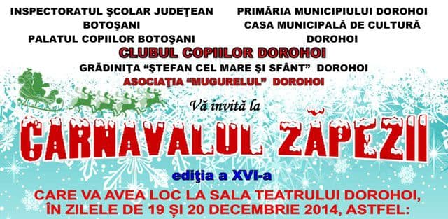 Clubul Copiilor Dorohoi se pregăteşte pentru „Carnavalul Zăpezii”. Vezi programul!