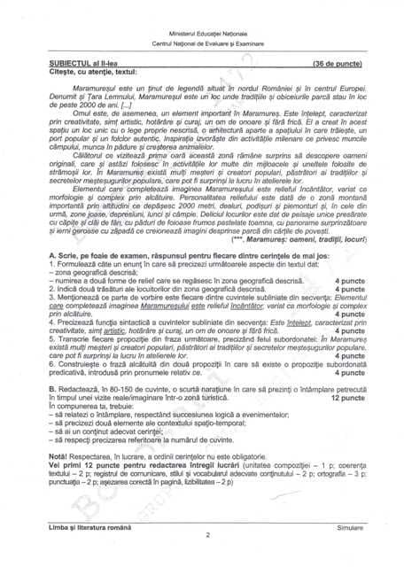 Simulare Evaluare Nationala Romana_2014_2