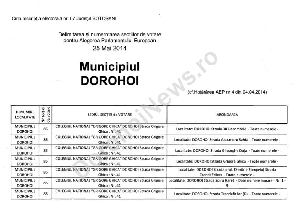 Dorohoi - Delimitare si numerotare sectii votare_1