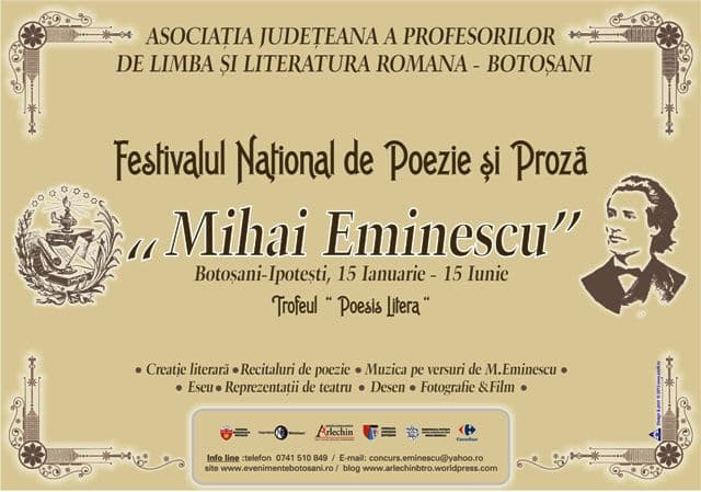 Festivalul Naţional de Poezie şi Proză MIHAI EMINESCU, ediţia a IV-a, 2015
