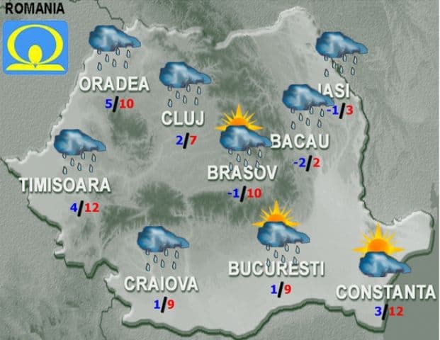Prognoza Meteo. Cum va fi vremea luni şi marţi